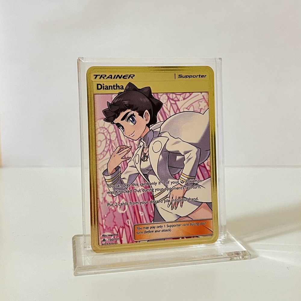 Pokémon Trainer Diantha 130/131 METAL GOLD CARD Collectible/Gift/Display